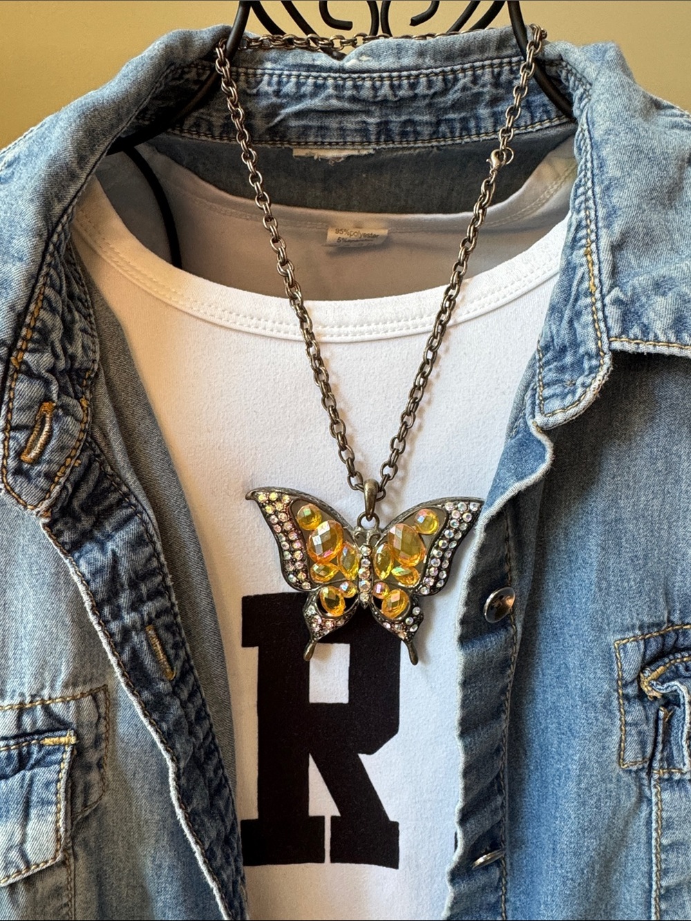 Butterfly Crystal Pendant Necklace